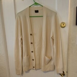 J. Crew | Cream 100% Cashmere Cardigan